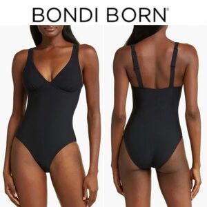 BONDI BORN Nimah Underwire One-Piece Swimsuit in Black sz M $325